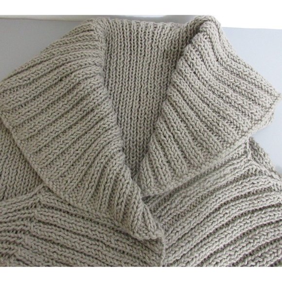 Sweater Shrug Vest One Size Mocha Brown Cable Knit Cowl Neck Cropped Open Front - Picture 3 of 5